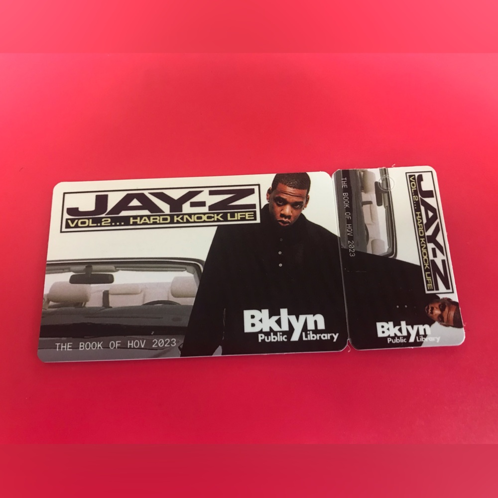 Jay-Z Brooklyn Public Library Card the book of HOV: Vol. 2 Hardknock Life